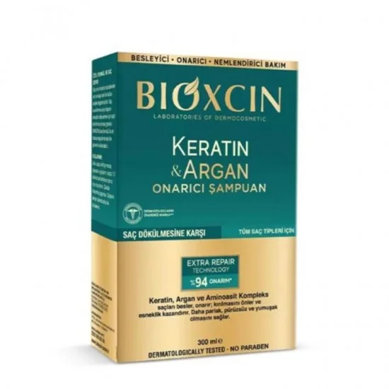 Bioxcin شامبو الكيراتين والأرجان لإصلاح الشعر 300 مل