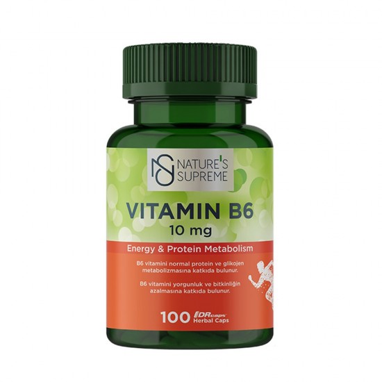 Nature's Supreme Vitamin B6 10 mg 100 Capsules