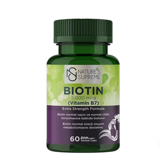 Nature's Supreme Biotin (Vitamin B7) 5000 mcg 60 Capsules