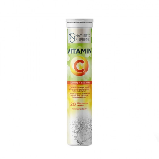 Nature's Supreme Vitamin C + Zinc 20 Effervescent Tablets