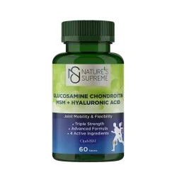 Nature's Supreme Glucosamine Chondroitin MSM + Hyaluronic Acid 60 Tablets Nature's Supreme Glucosamine Chondroitin MSM + Hyaluronic Acid 60 Tablets