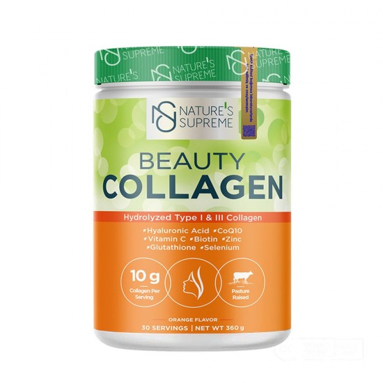 Nature's Supreme Beauty Collagen Powder Orange Flavored 360 Gr 