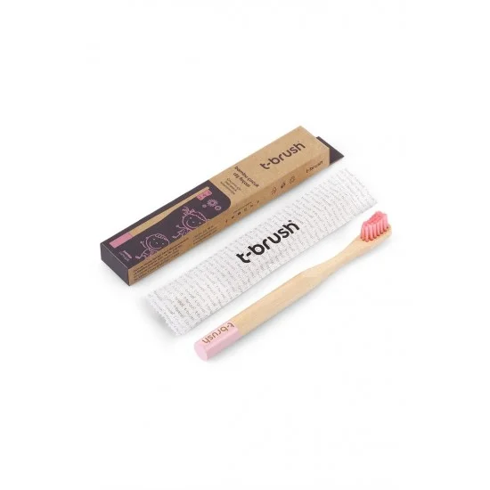 T-Brush Bamboo Toothbrush For Kids - Pink T-Brush Bamboo Toothbrush For Kids - Pink