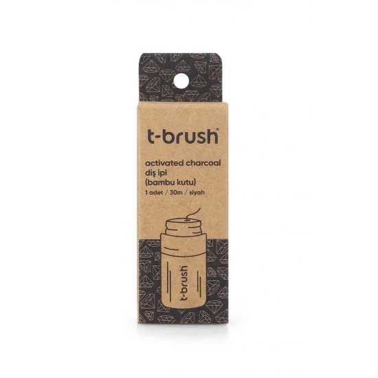 T-Brush Bamboo Case Activated Charcoal Dental Floss T-Brush Bamboo Case Activated Charcoal Dental Floss