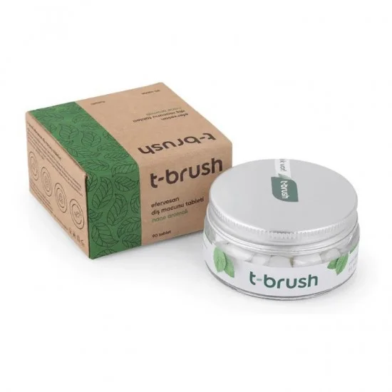 T-Brush قرص معجون أسنان بنكهة النعناع - خالٍ من الفلوريد T-Brush قرص معجون أسنان بنكهة النعناع - خالٍ من الفلوريد