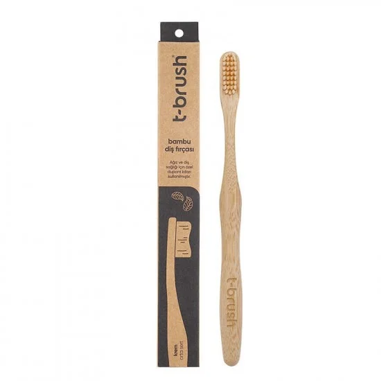T-Brush Bamboo Toothbrush - Cream Color T-Brush Bamboo Toothbrush - Cream Color