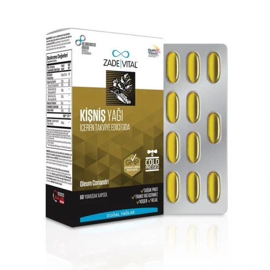 Zade Vital Coriander Seed Oil 300 mg 60 Capsules Zade Vital Coriander Seed Oil 300 mg 60 Capsules