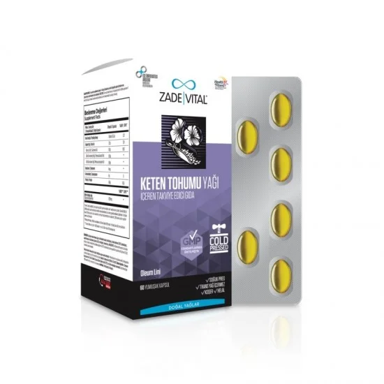 Zade Vital زيت بذور الكتان 625 مجم 60 كبسولة معصور على البارد Zade Vital زيت بذور الكتان 625 مجم 60 كبسولة معصور على البارد